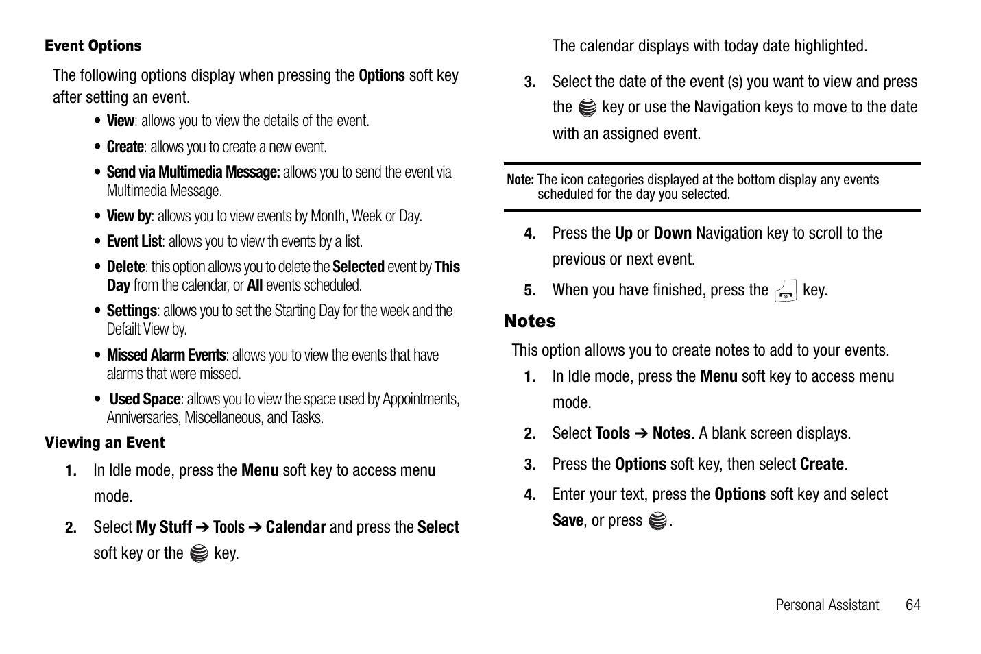 Notes | Samsung SGH-A237RKAATT User Manual | Page 67 / 100