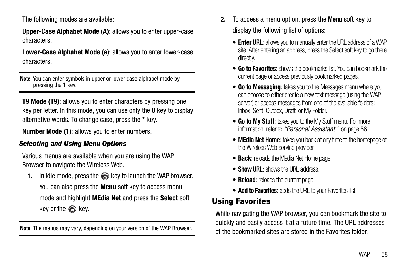 Using favorites | Samsung SGH-A237RKAATT User Manual | Page 71 / 100