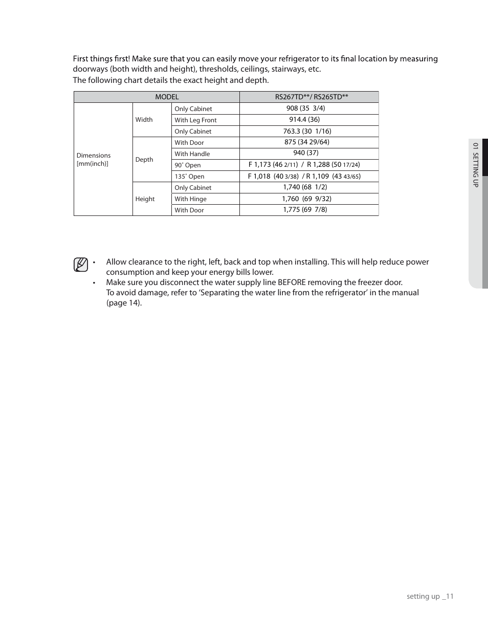 Samsung RS267TDWP-XAA User Manual | Page 11 / 72