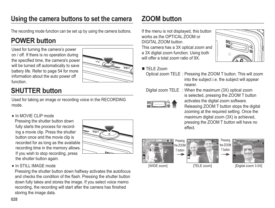 Power button shutter button | Samsung EC-SL202UBP-US User Manual | Page 29 / 103