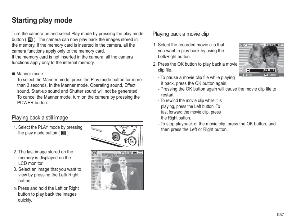 Starting play mode | Samsung EC-SL202UBP-US User Manual | Page 58 / 103