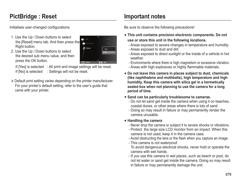 Pictbridge : reset | Samsung EC-SL202UBP-US User Manual | Page 80 / 103