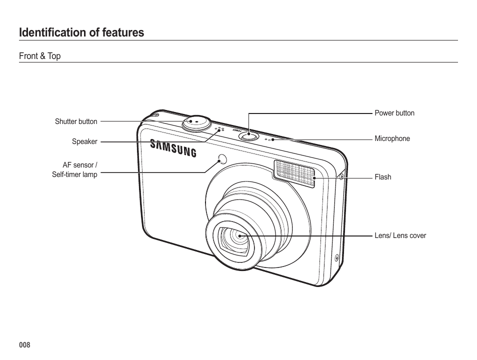 Identification of features | Samsung EC-SL202UBP-US User Manual | Page 9 / 103