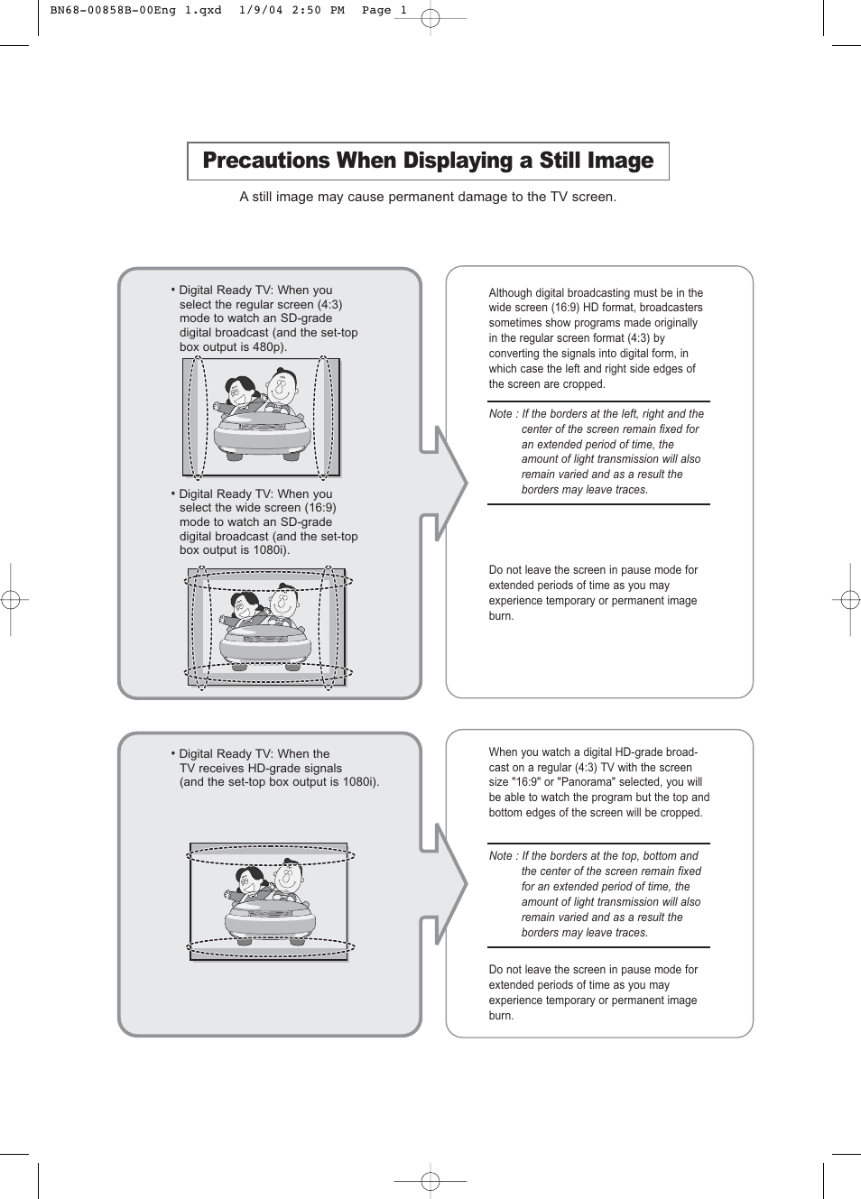 Precautions when displaying a still image | Samsung LTP2045UX-XAA User Manual | Page 2 / 66