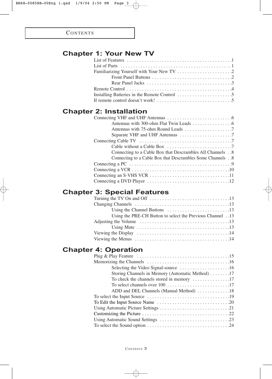 Samsung LTP2045UX-XAA User Manual | Page 4 / 66