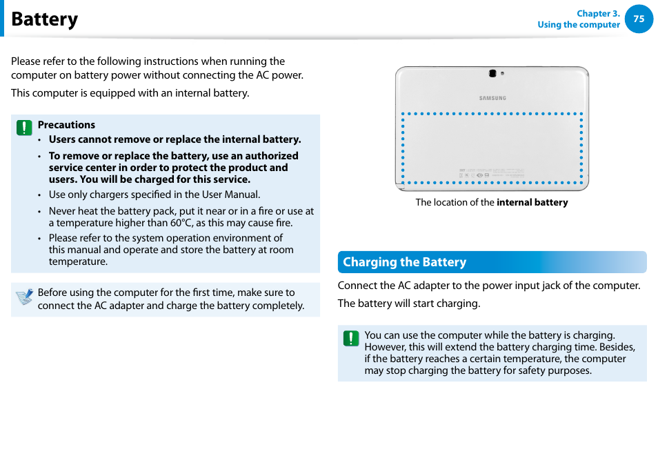 Battery | Samsung XE300TZC-K01US User Manual | Page 76 / 120