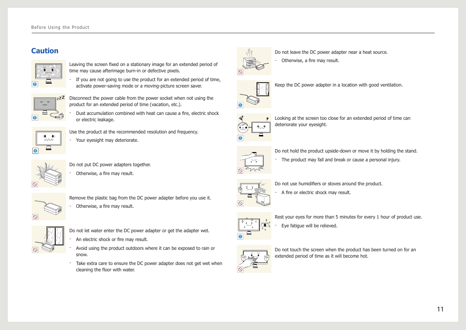 Caution | Samsung LS27B971DS-ZA User Manual | Page 11 / 70
