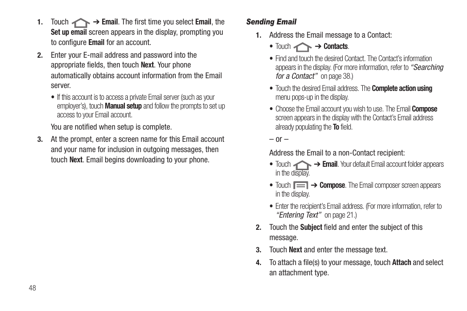 Sending email | Samsung SCH-R880MBAUSC User Manual | Page 52 / 114