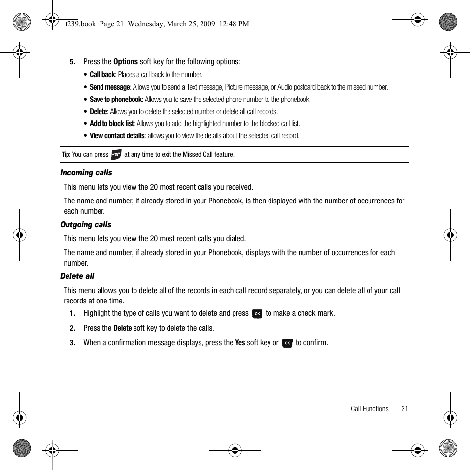 Samsung SGH-T239WRBTMB User Manual | Page 25 / 132