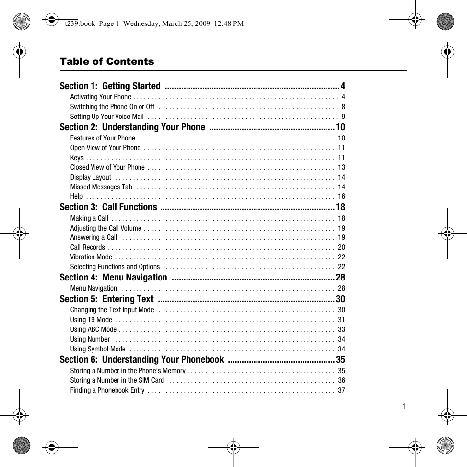 Samsung SGH-T239WRBTMB User Manual | Page 5 / 132