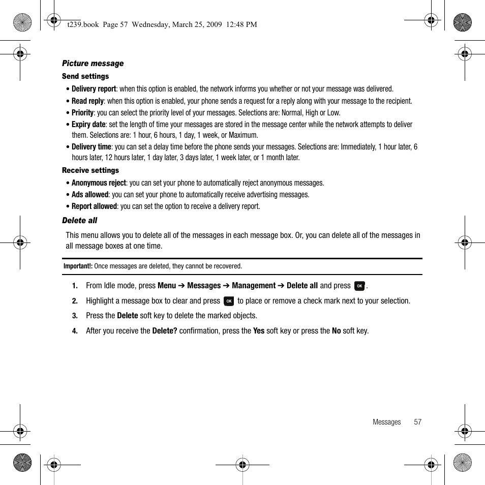 Samsung SGH-T239WRBTMB User Manual | Page 61 / 132