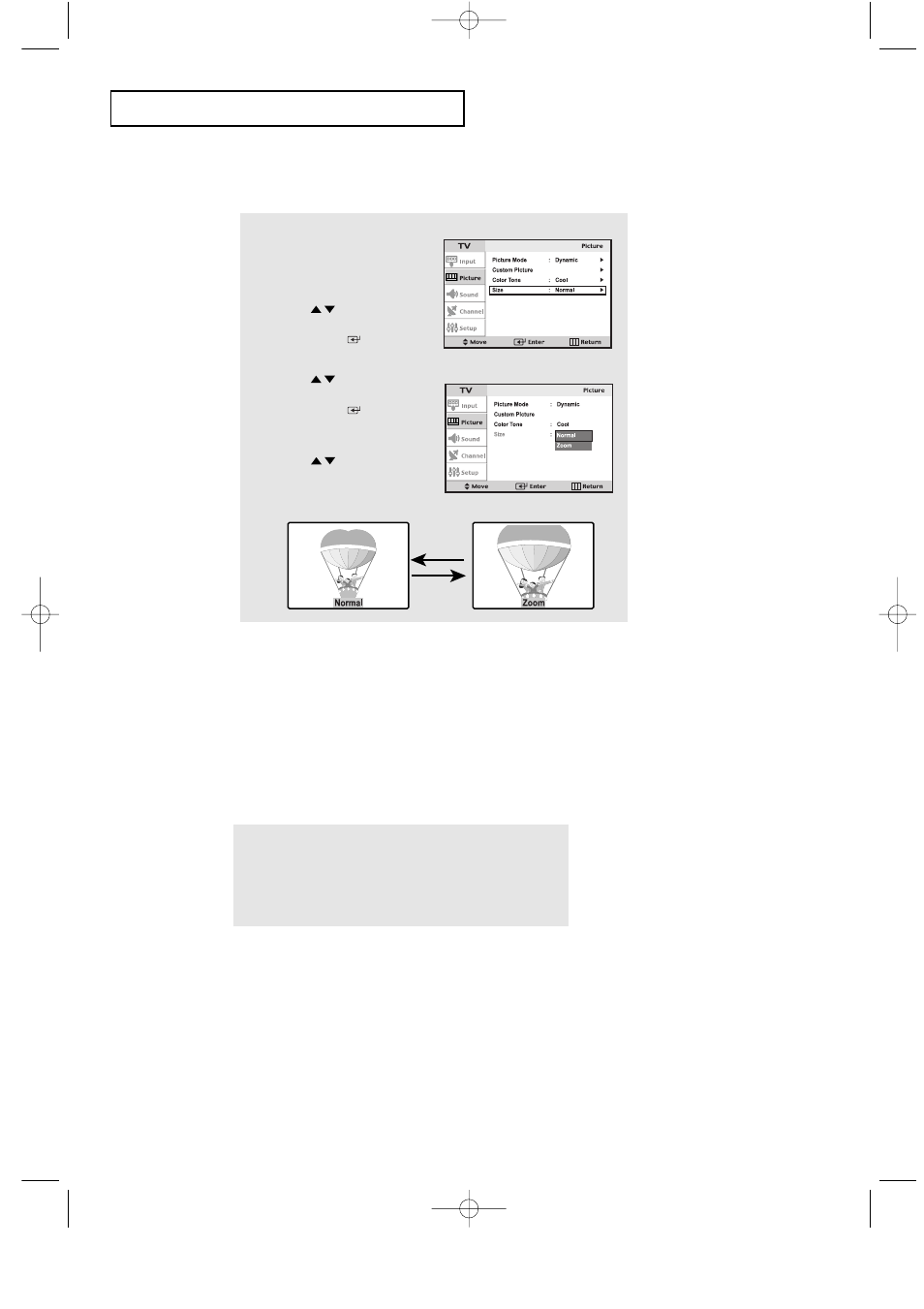 Freezing the picture, Changing the screen size | Samsung LTN1735X-XAA User Manual | Page 32 / 49