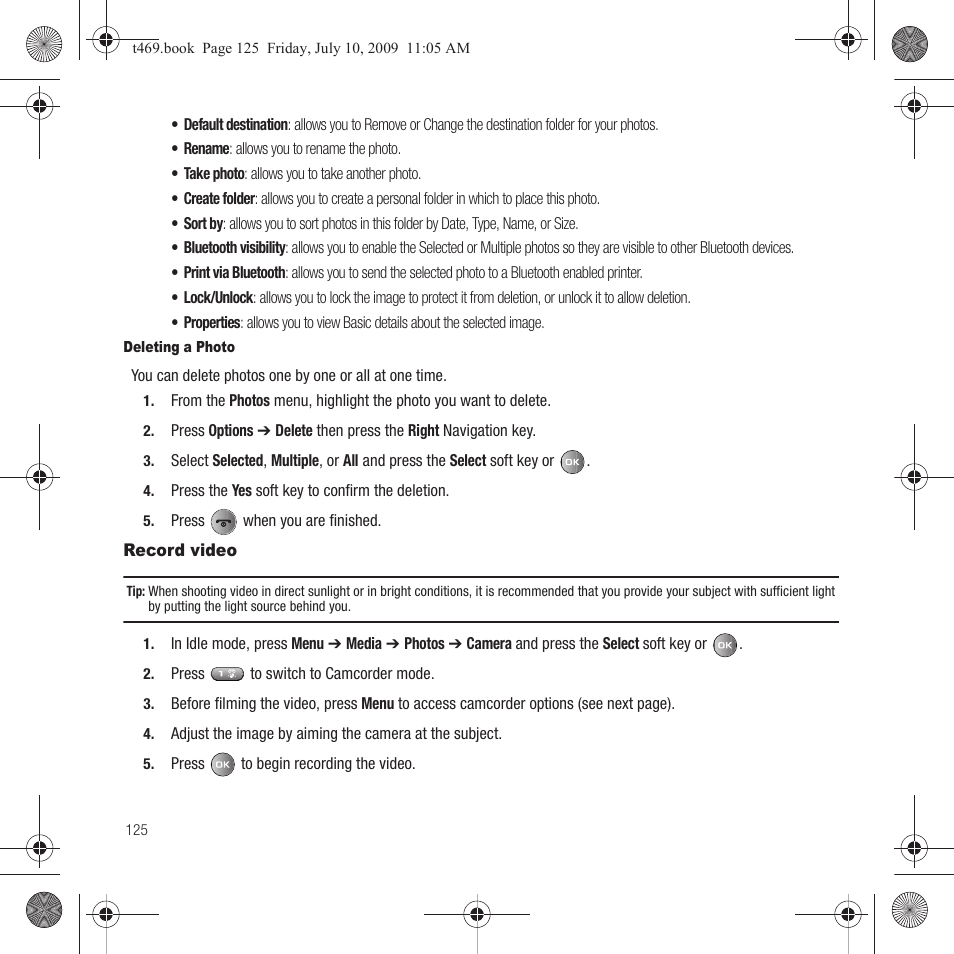 Record video | Samsung SGH-T469DAATMB User Manual | Page 128 / 162