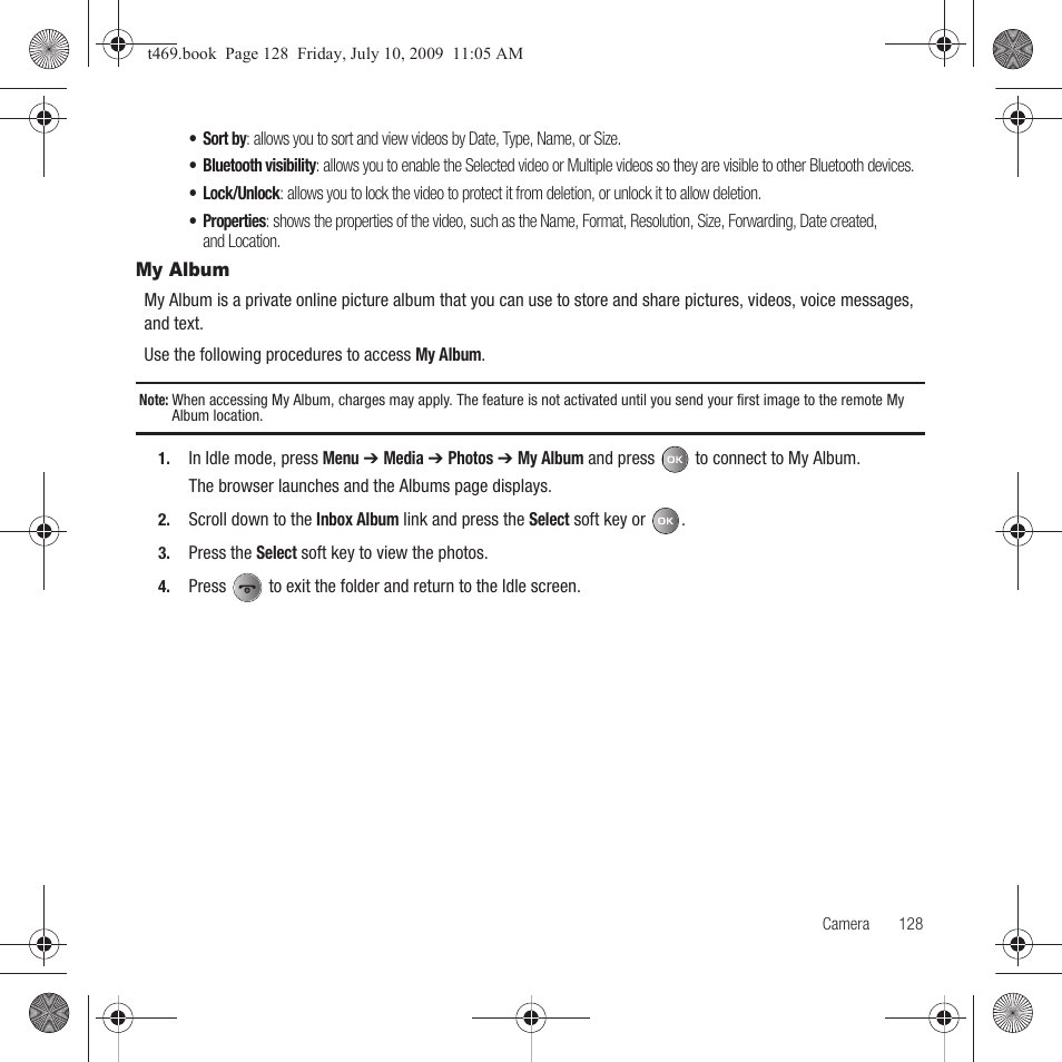 My album | Samsung SGH-T469DAATMB User Manual | Page 131 / 162