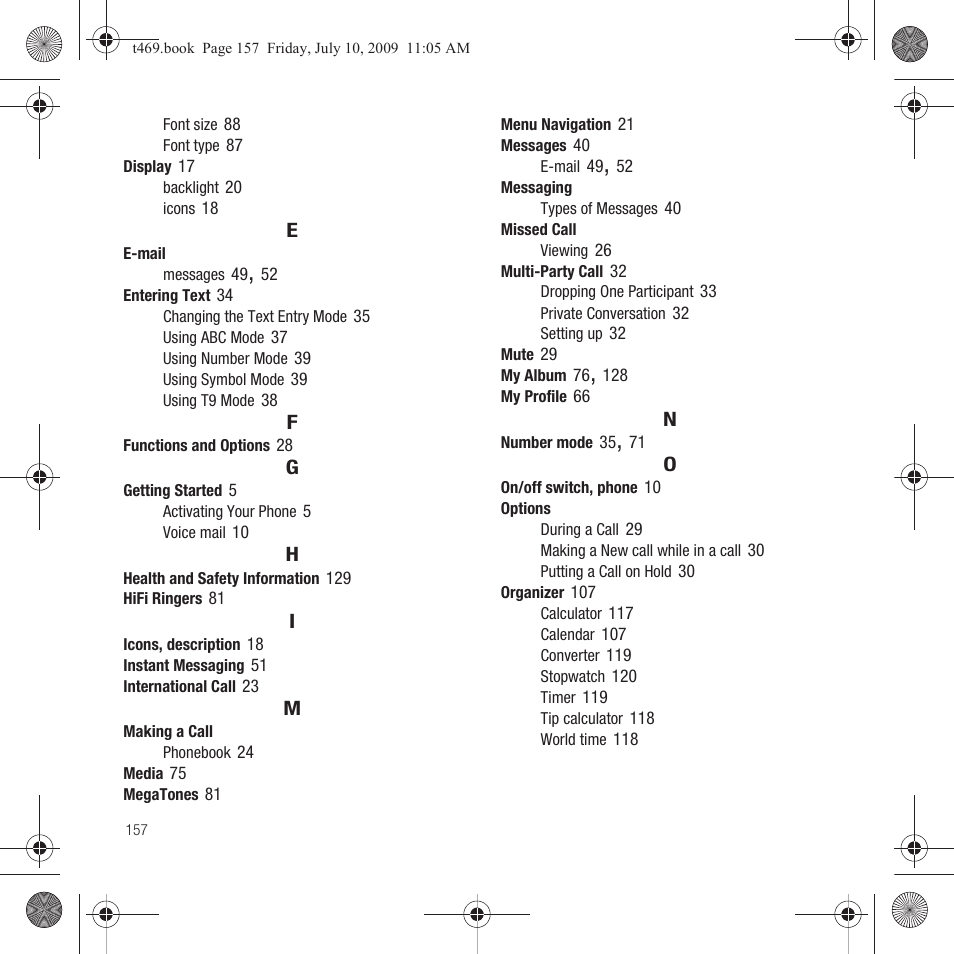 Samsung SGH-T469DAATMB User Manual | Page 160 / 162