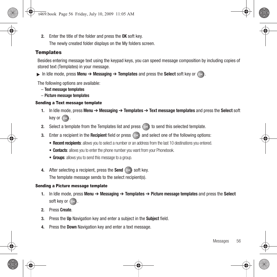 Templates | Samsung SGH-T469DAATMB User Manual | Page 59 / 162