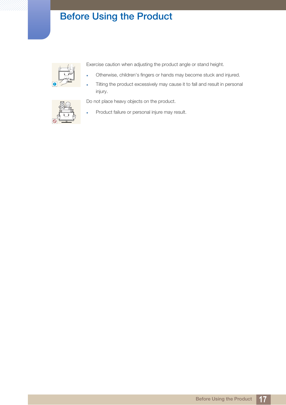 Before using the product | Samsung LS23C45KDSV-GO User Manual | Page 17 / 96