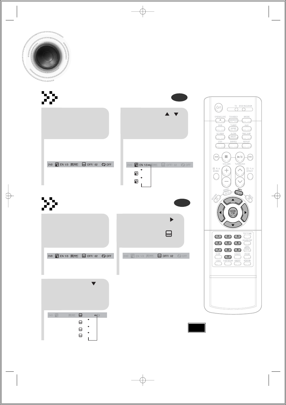 Selecting audio/subtitle language, 39 selecting audio/subtitle language, Audio language selection function | Subtitle language selection function | Samsung HT-DS1860T-XAA User Manual | Page 40 / 78