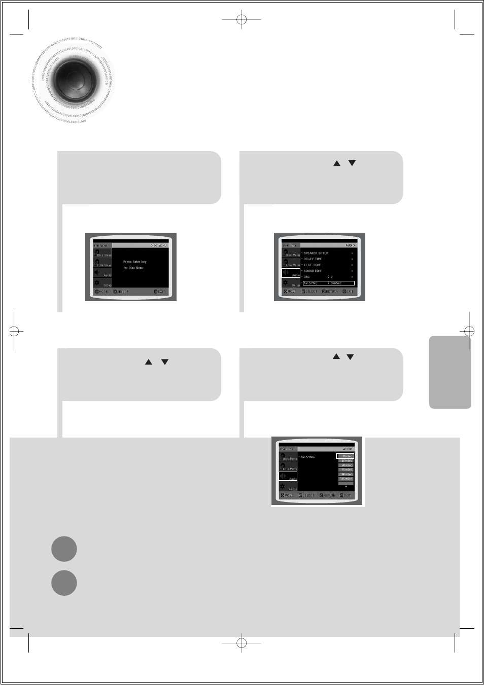 Av sync setup | Samsung HT-DS1860T-XAA User Manual | Page 55 / 78