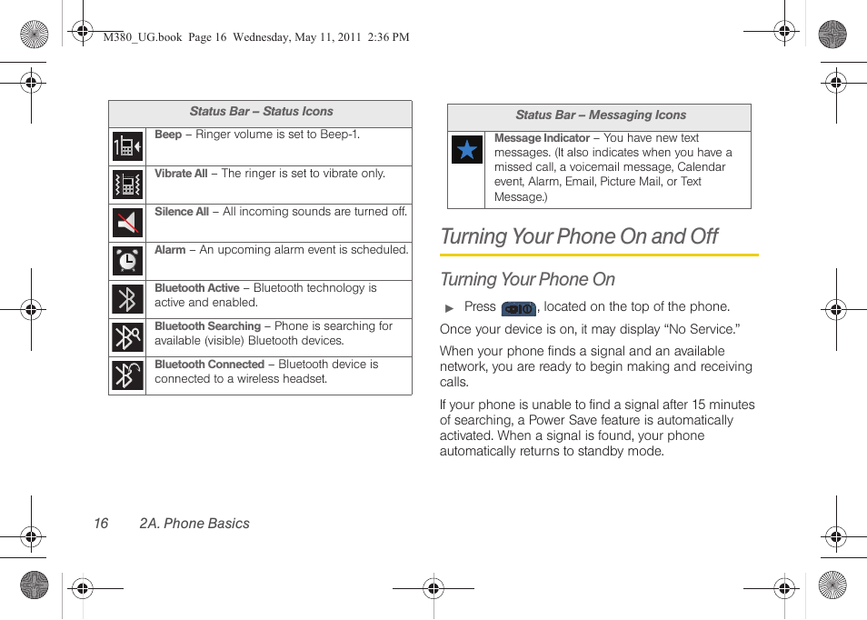 Turning your phone on and off, Turning your phone on | Samsung SPH-M380ZKASPR User Manual | Page 28 / 192