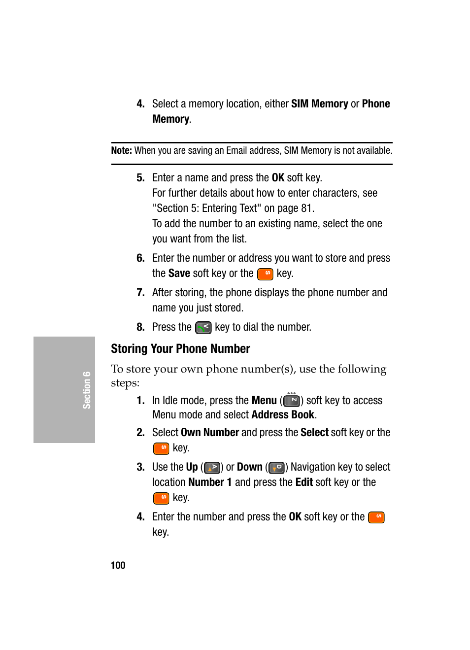 Storing your phone number | Samsung SGH-D307MSACIN User Manual | Page 100 / 256