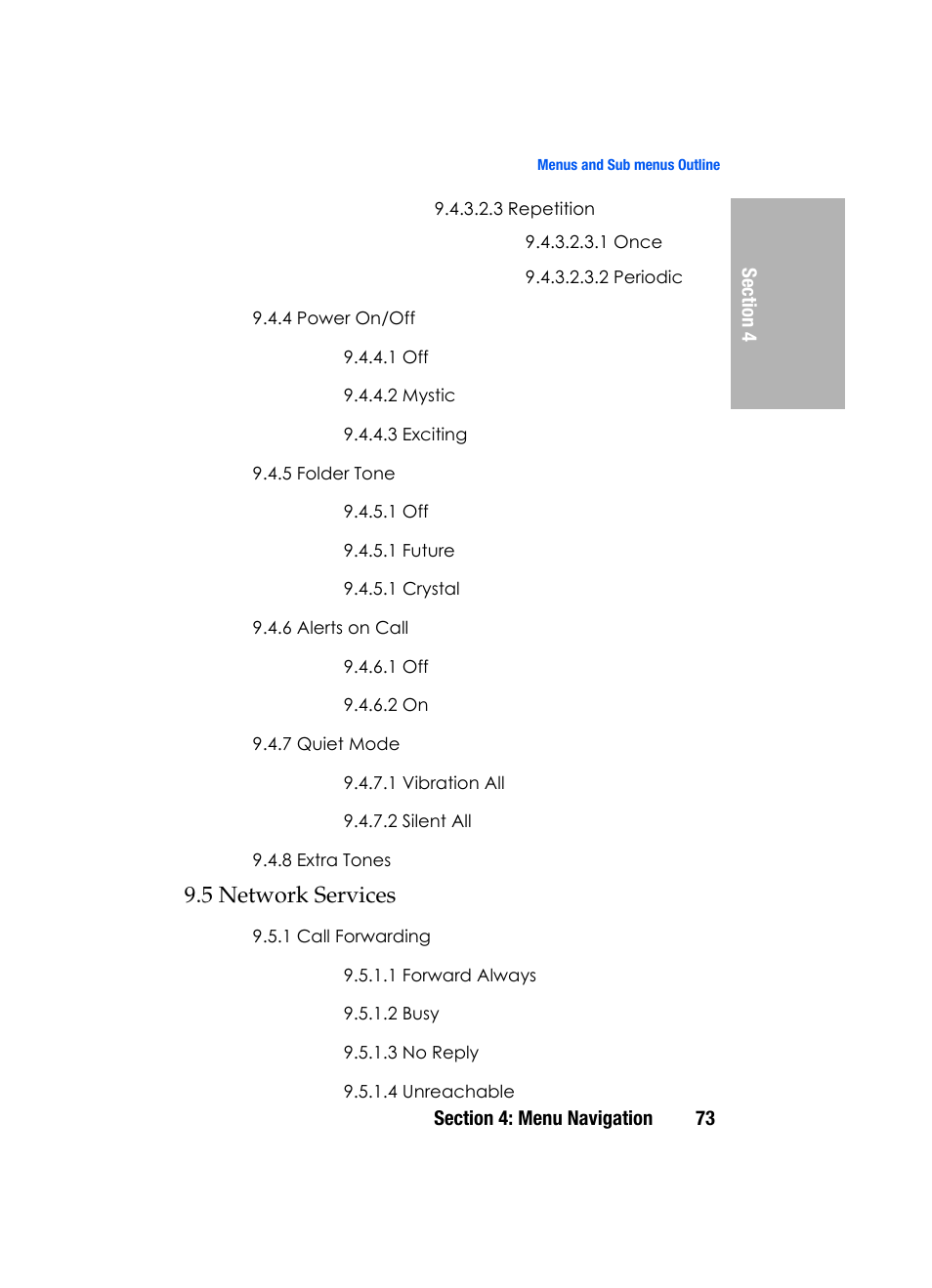 5 network services | Samsung SGH-D307MSACIN User Manual | Page 73 / 256
