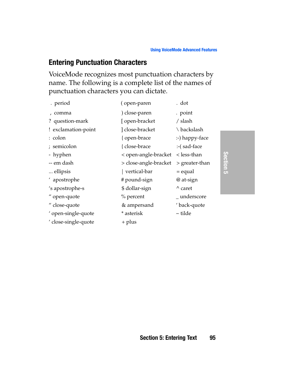 Entering punctuation characters | Samsung SGH-D307MSACIN User Manual | Page 95 / 256