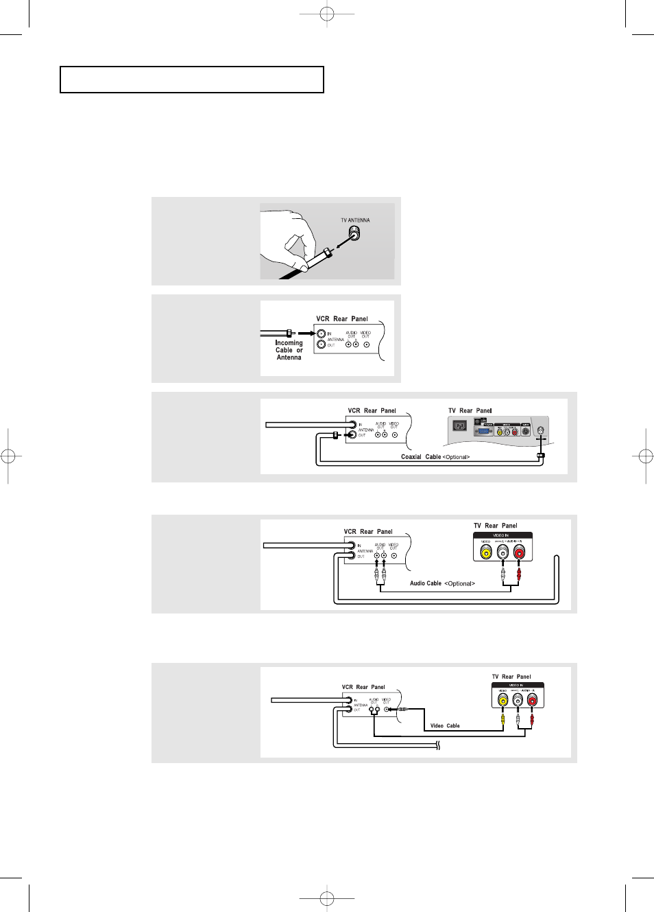 Connecting a vcr | Samsung LTP2045UX-XAO User Manual | Page 13 / 61
