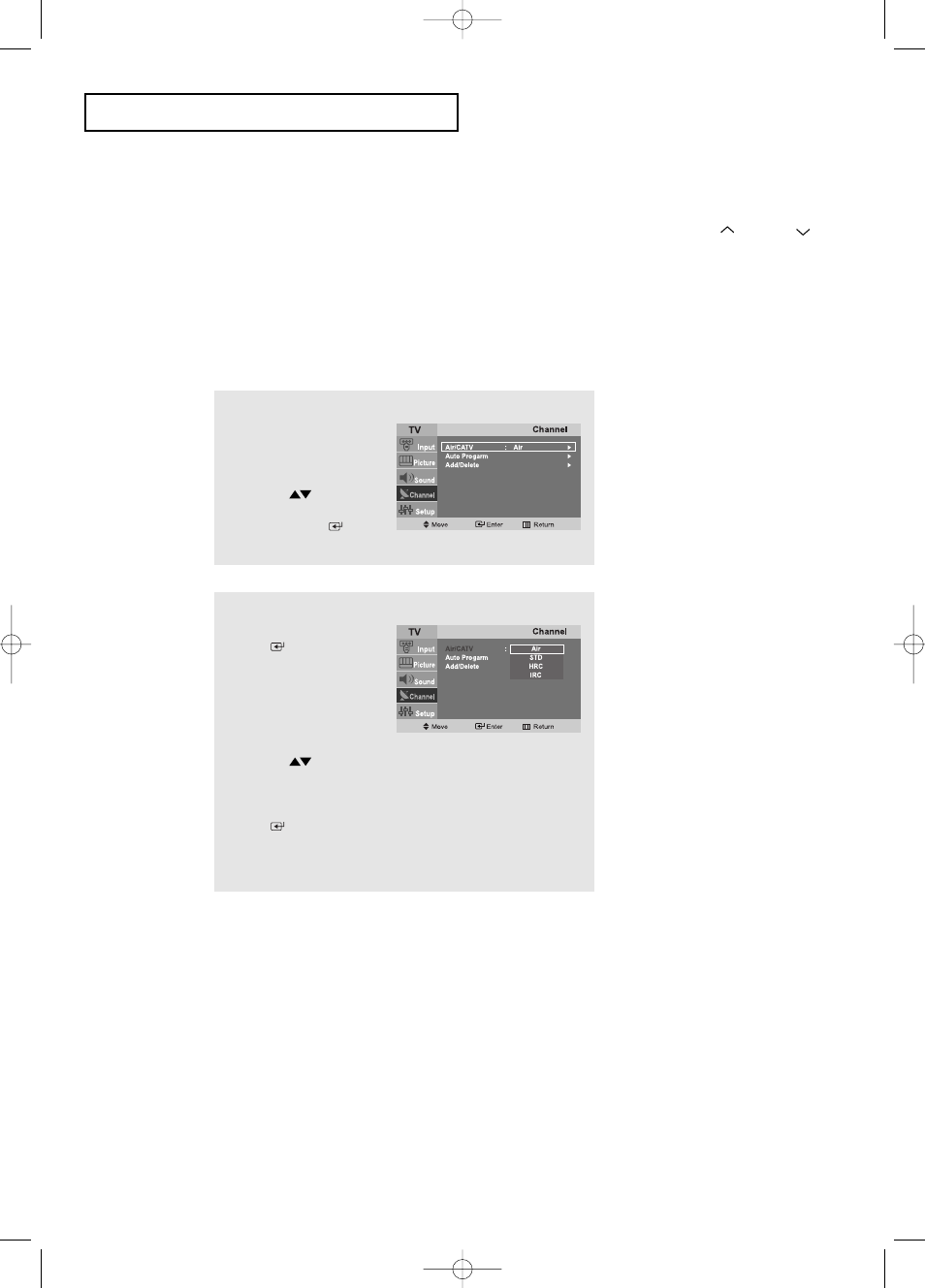 Memorizing the channels, Selecting the video signal-source | Samsung LTP2045UX-XAO User Manual | Page 19 / 61