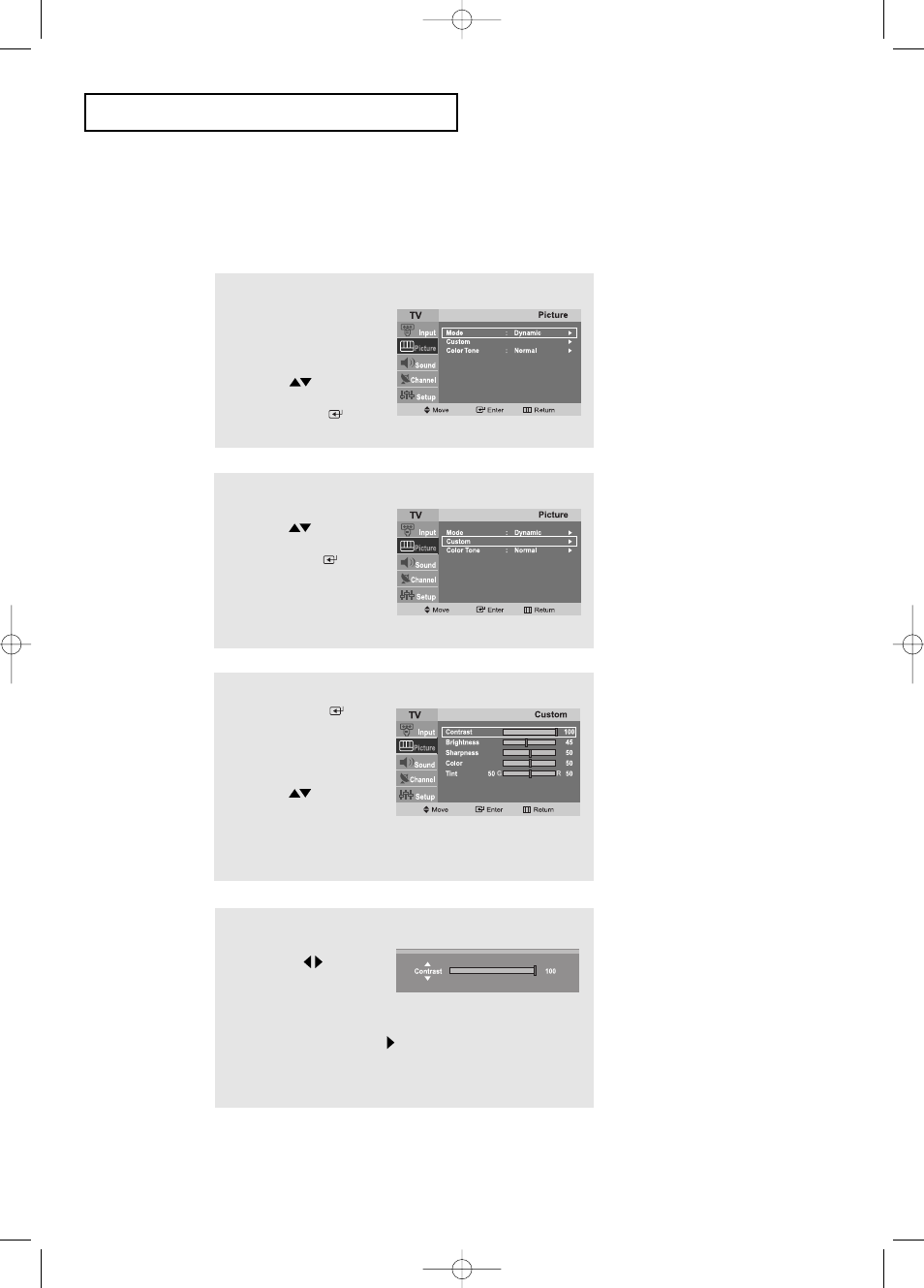 Customizing the picture | Samsung LTP2045UX-XAO User Manual | Page 25 / 61