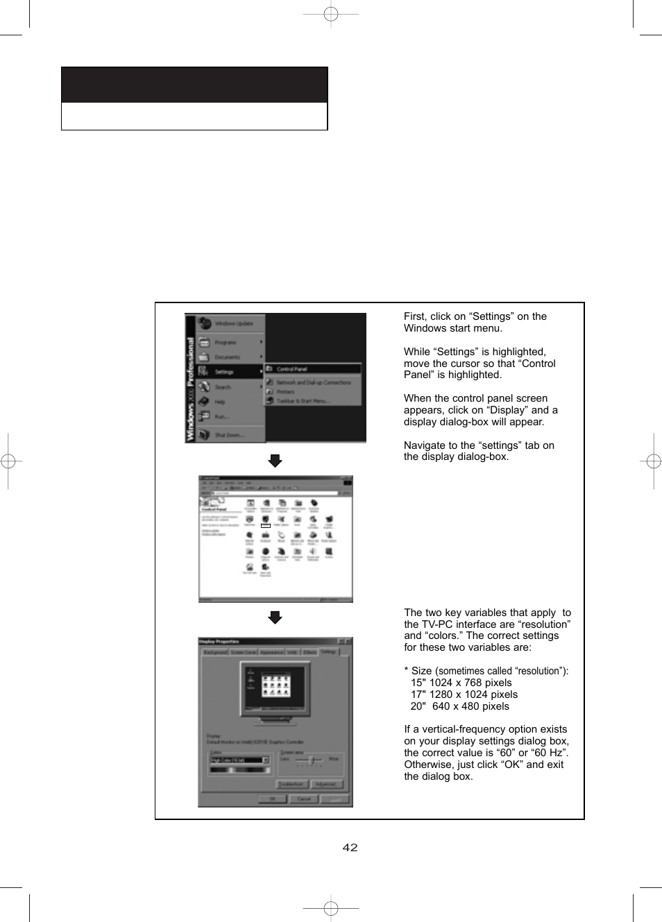 Chapter five pc display, Using your tv as a computer (pc) display, How to set up your pc software (windows only) | P c d | Samsung LTP2045UX-XAO User Manual | Page 45 / 61