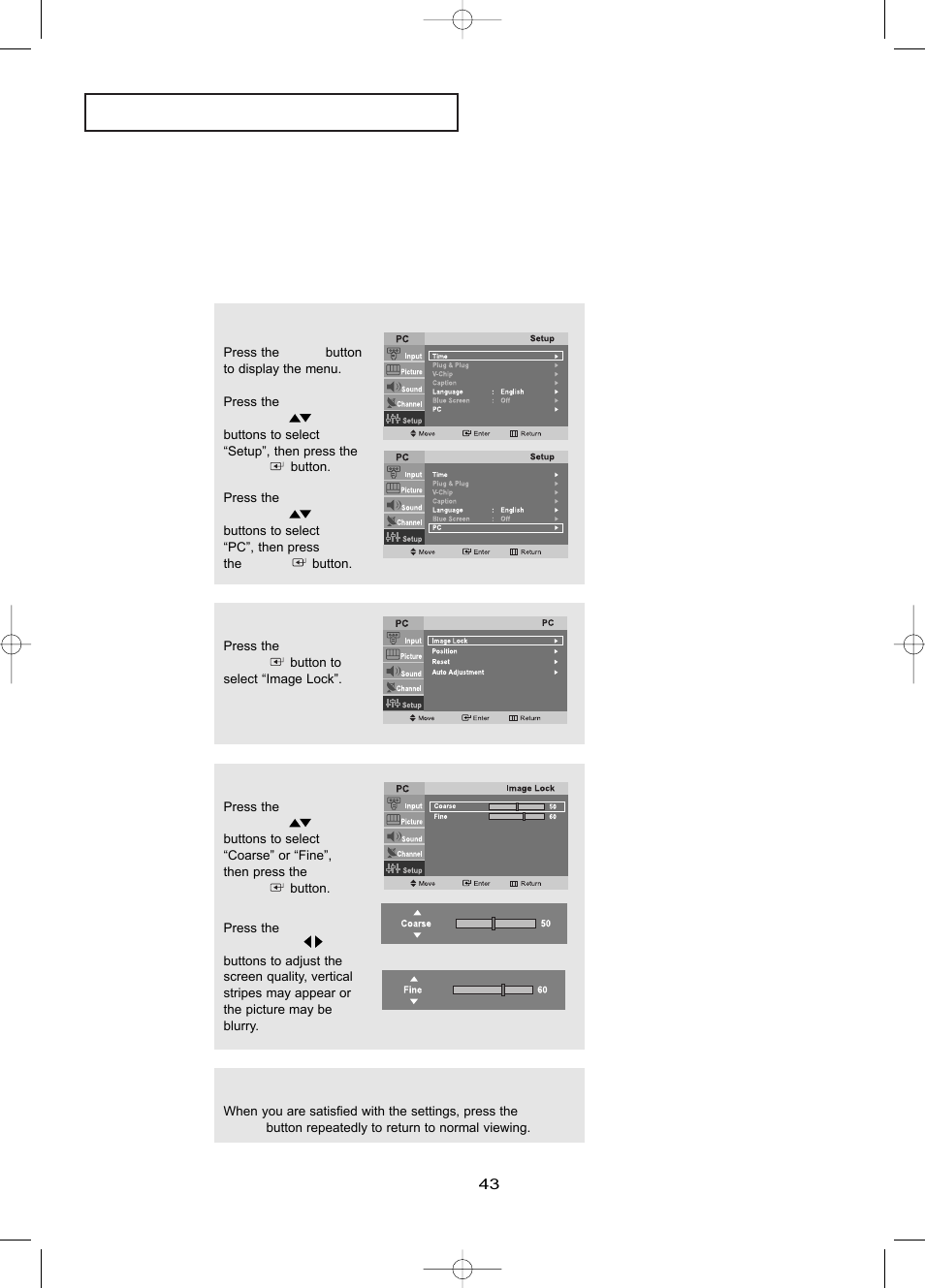 Adjusting the screen quality, P c d | Samsung LTP2045UX-XAO User Manual | Page 46 / 61