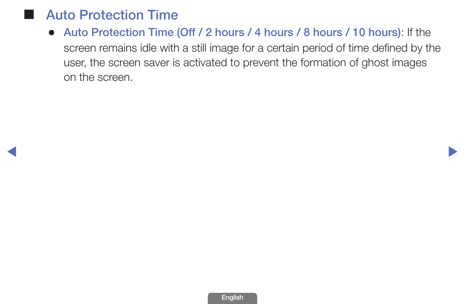 Auto protection time | Samsung UN46EH6030FXZA User Manual | Page 111 / 192
