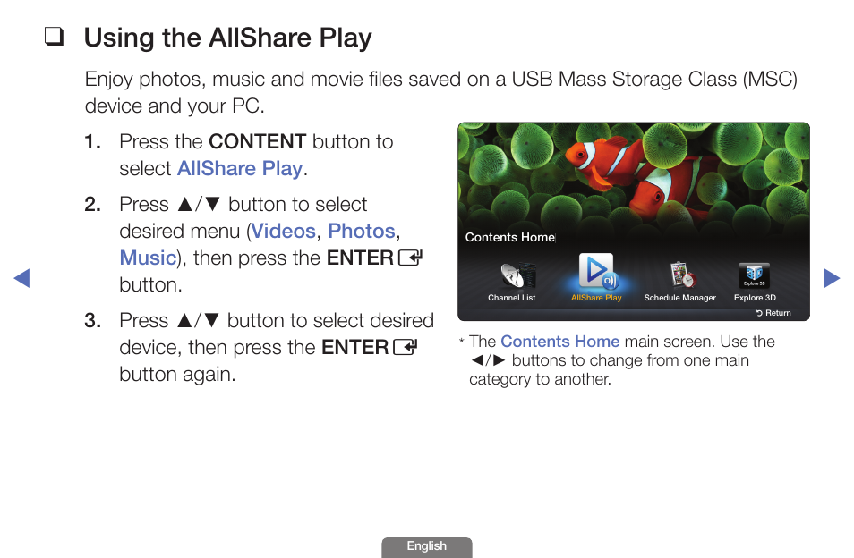 Using the allshare play | Samsung UN46EH6030FXZA User Manual | Page 141 / 192