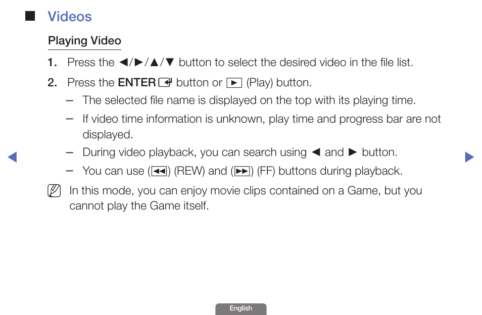 Videos | Samsung UN46EH6030FXZA User Manual | Page 152 / 192