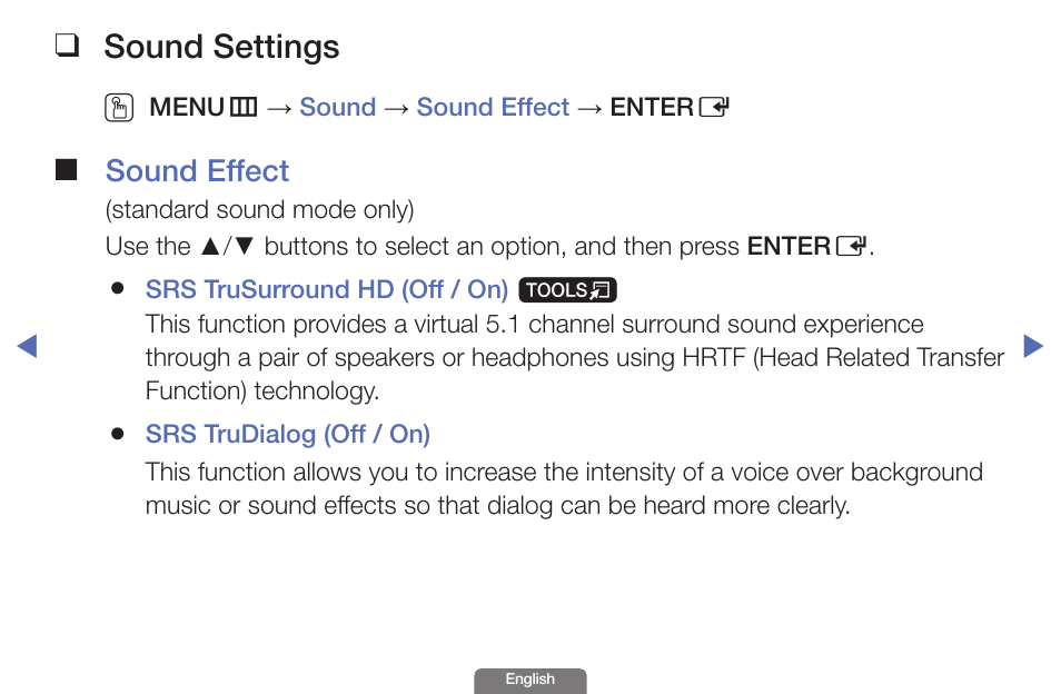 Sound settings | Samsung UN46EH6030FXZA User Manual | Page 39 / 192