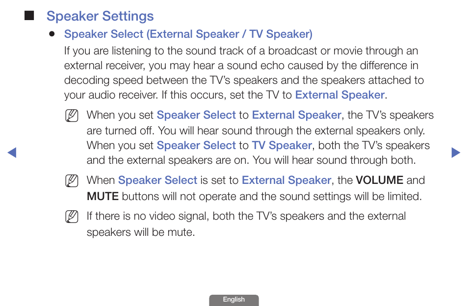 Speaker settings | Samsung UN46EH6030FXZA User Manual | Page 44 / 192