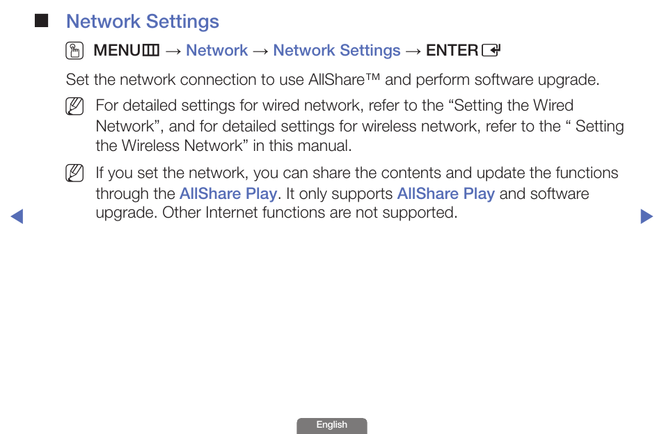 Network settings o | Samsung UN46EH6030FXZA User Manual | Page 57 / 192