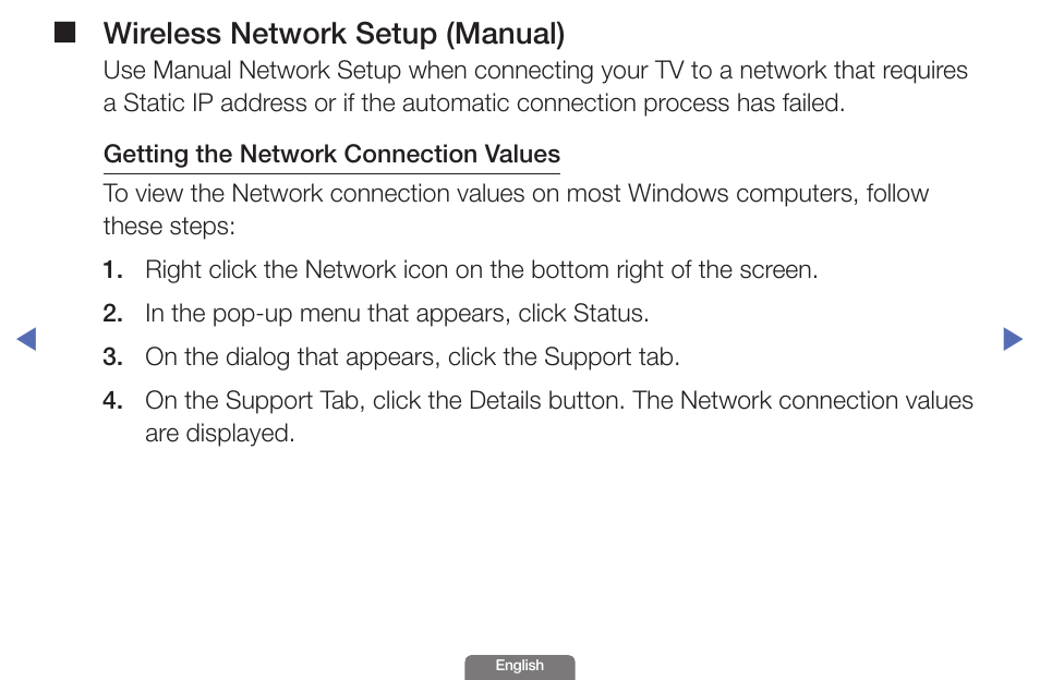 Wireless network setup (manual) | Samsung UN46EH6030FXZA User Manual | Page 73 / 192