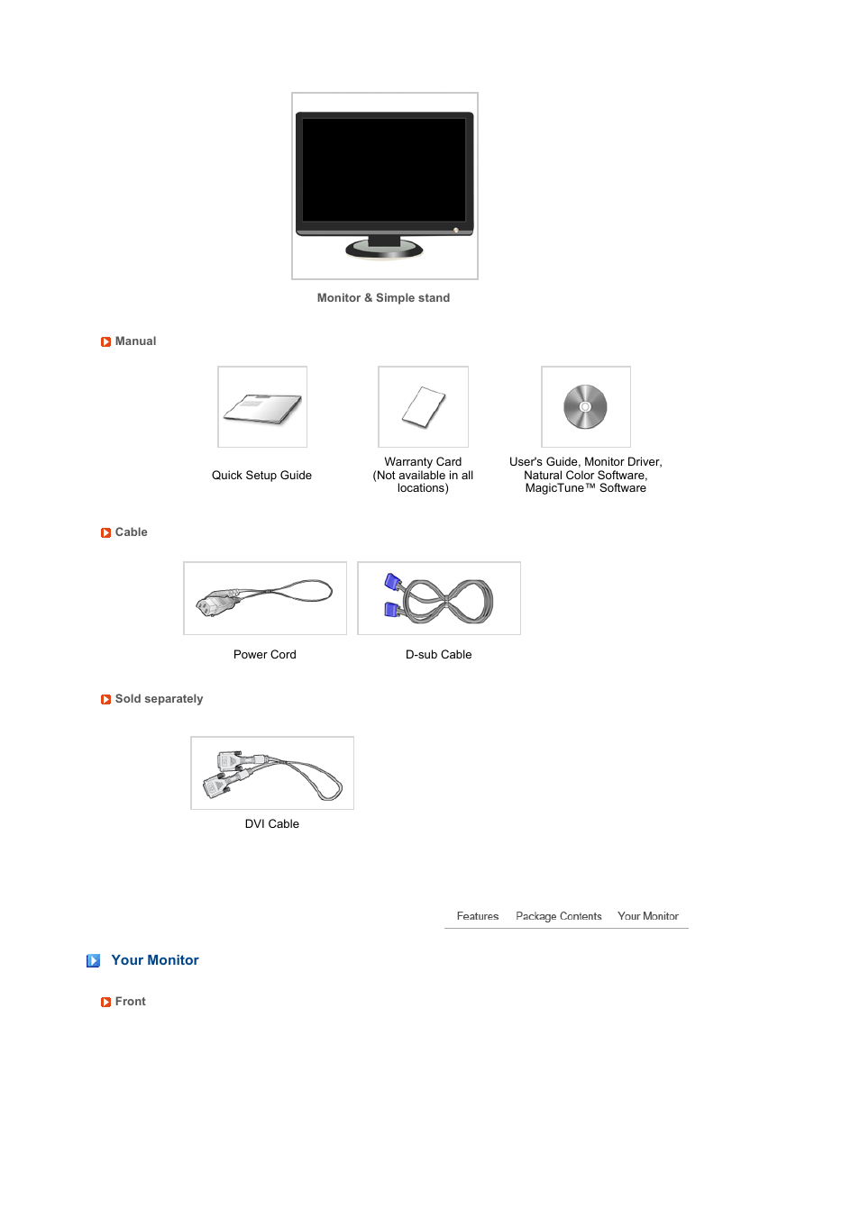 Your monitor, Connections | Samsung LS19MEWSF-XAA User Manual | Page 12 / 58