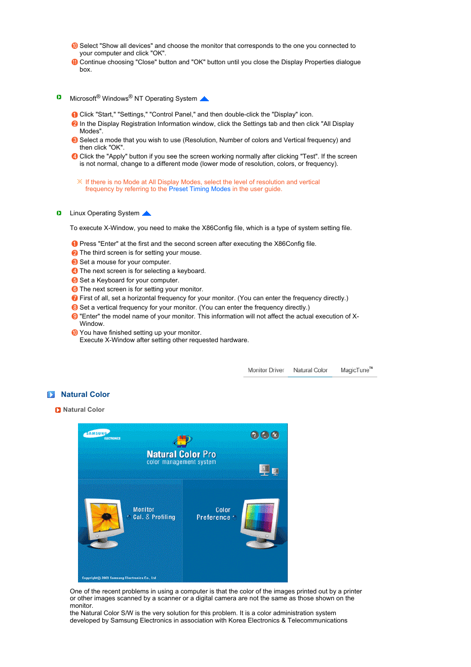 Natural color | Samsung LS19MEWSF-XAA User Manual | Page 21 / 58
