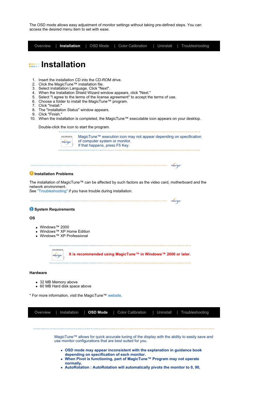 Installation | Samsung LS19MEWSF-XAA User Manual | Page 23 / 58