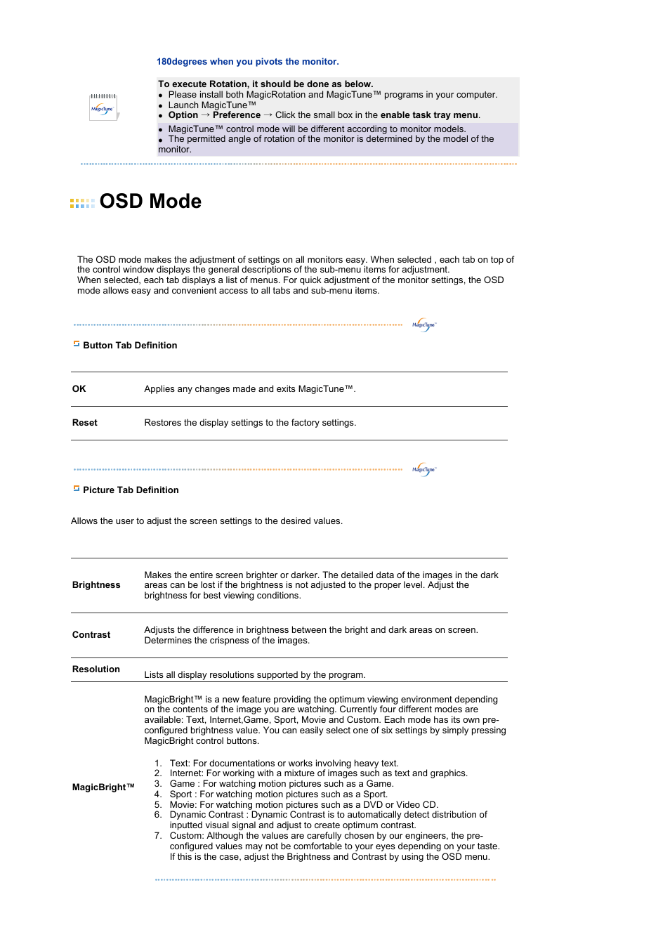 Osd mode | Samsung LS19MEWSF-XAA User Manual | Page 24 / 58