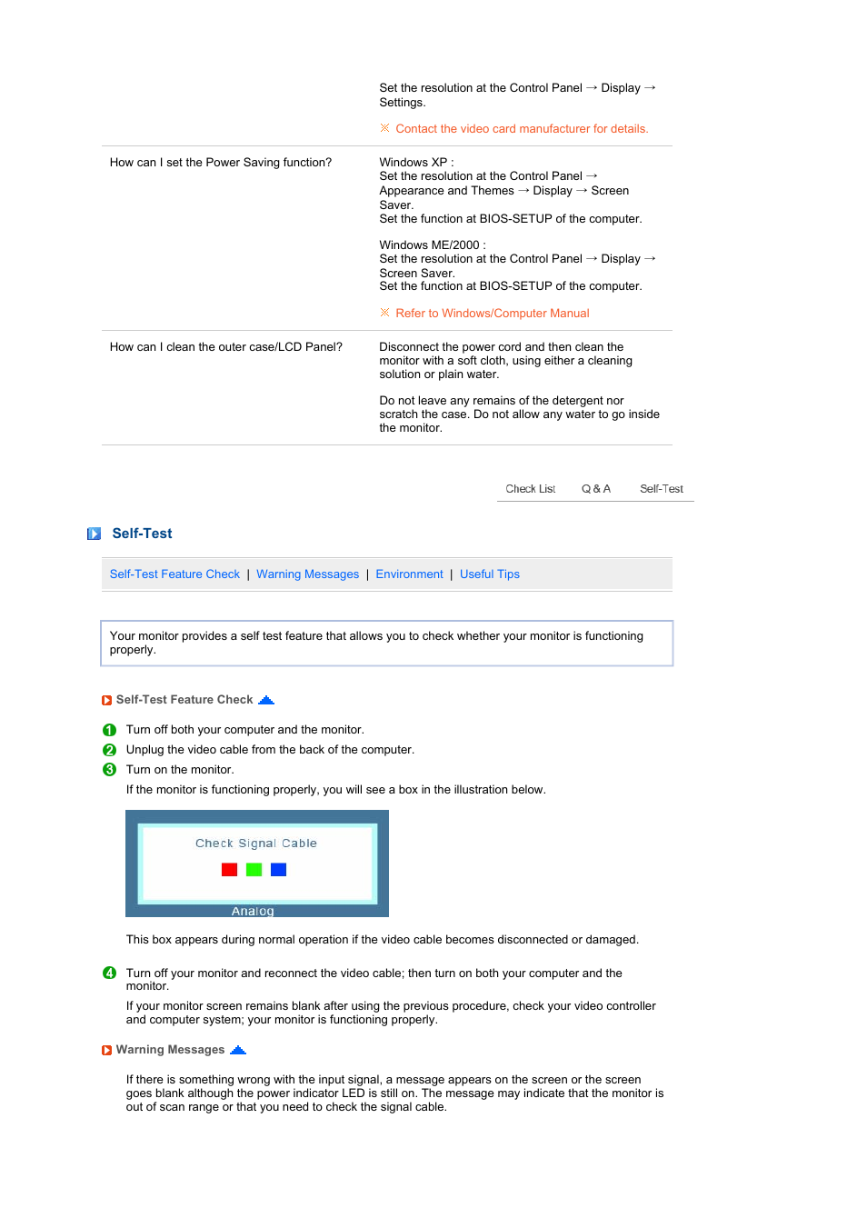 Self-test, Specifications | Samsung LS19MEWSF-XAA User Manual | Page 46 / 58
