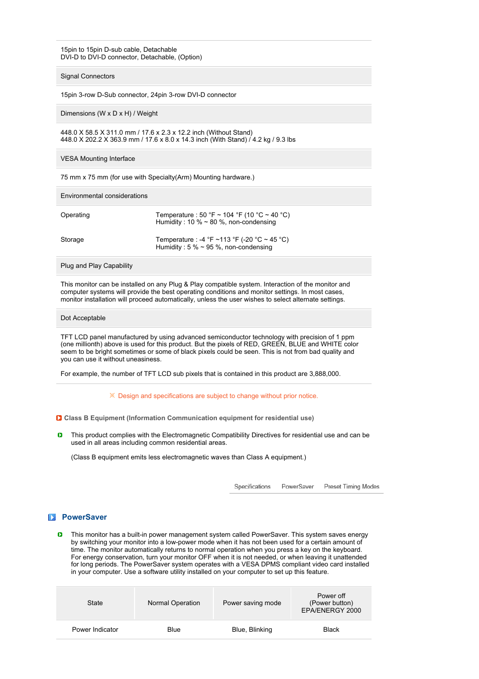 Powersaver | Samsung LS19MEWSF-XAA User Manual | Page 49 / 58