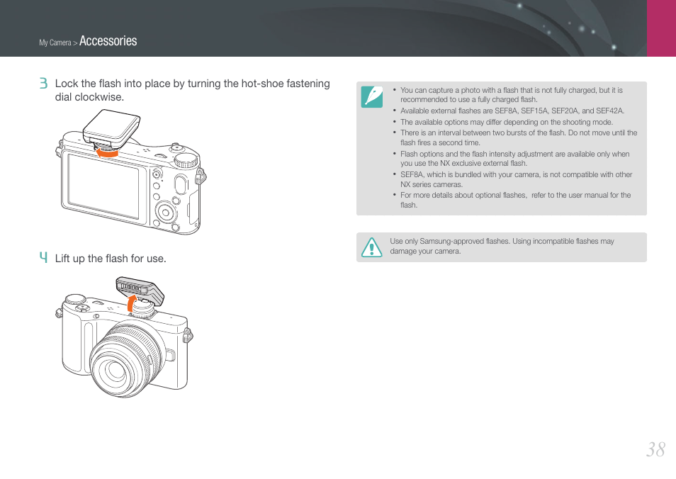 Accessories | Samsung EV-NX200ZBABUS User Manual | Page 39 / 150