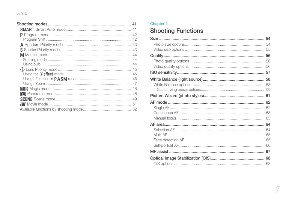 Shooting functions | Samsung EV-NX200ZBABUS User Manual | Page 8 / 150