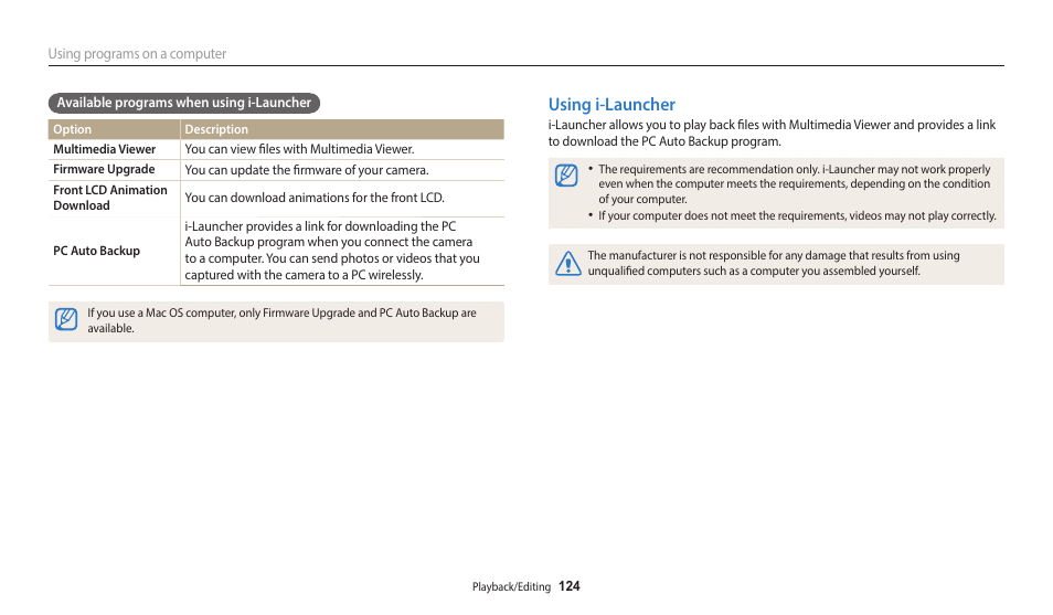 Using i-launcher | Samsung EC-DV150FBPLUS User Manual | Page 125 / 163