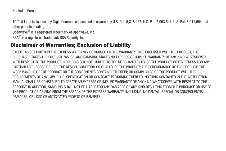 Disclaimer of warranties; exclusion of liability | Samsung SCH-R211ZKBCRI User Manual | Page 3 / 106