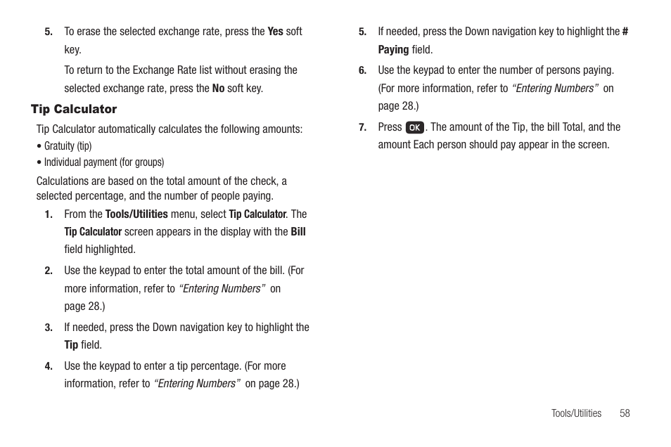 Tip calculator | Samsung SCH-R211ZKBCRI User Manual | Page 61 / 106